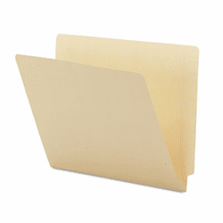 SMD24160 100% Recycled End Tab Folders, Reinforced Tab, Letter Size, Manila, 100/Box By SMEAD MANUFACTURING CO.