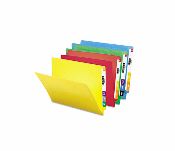SMD25013 Colored File Folders, Straight Cut Reinforced End Tab, Letter, Assorted, 100/Box By SMEAD MANUFACTURING CO.