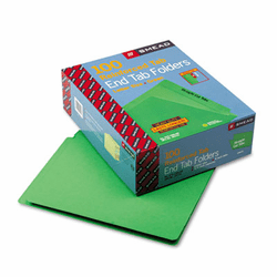 SMD25110 Colored File Folders, Straight Cut, Reinforced End Tab, Letter, Green, 100/Box By SMEAD MANUFACTURING CO.