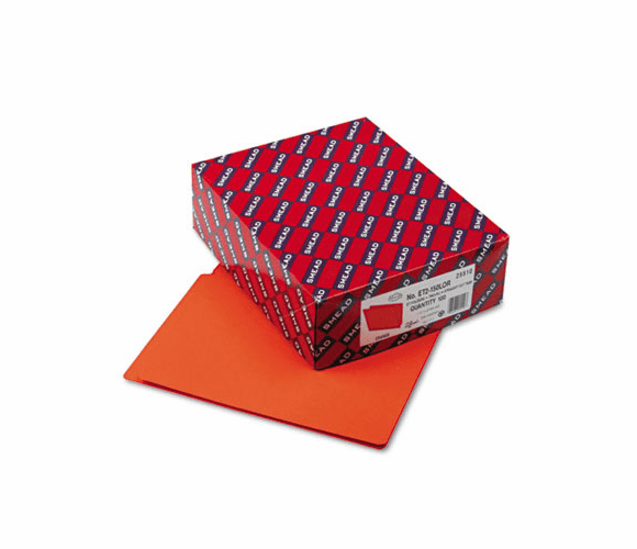SMD25510 Colored File Folders, Straight Cut, Reinforced End Tab, Letter, Orange, 100/Box By SMEAD MANUFACTURING CO.