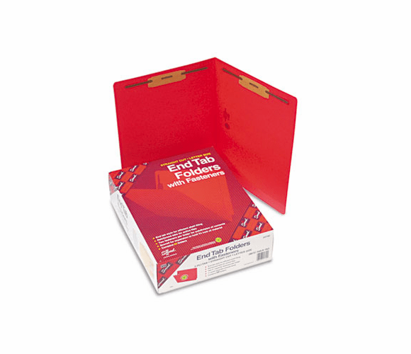 SMD25740 Two-Inch Capacity Fastener Folders, Straight Tab, Letter, Red, 50/Box By SMEAD MANUFACTURING CO.