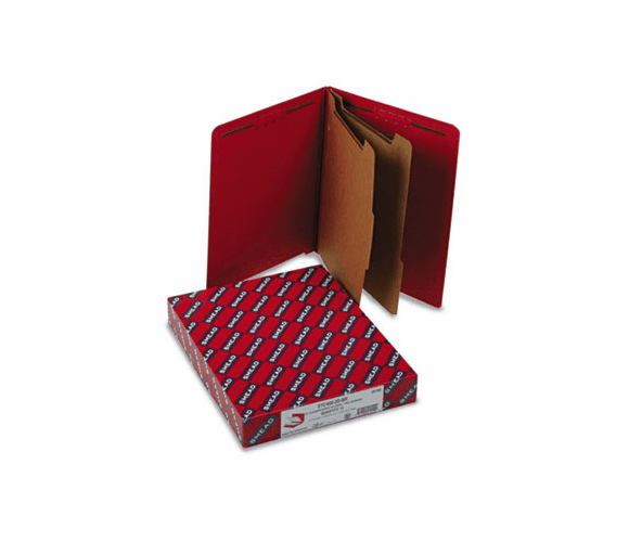 SMD26783 Pressboard End Tab Folders, Letter, Six-Section, Bright Red, 10/Box By SMEAD MANUFACTURING CO.