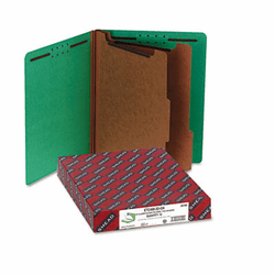 SMD26785 Pressboard End Tab Classification Folders, Letter, Six-Section, Green, 10/Box By SMEAD MANUFACTURING CO.