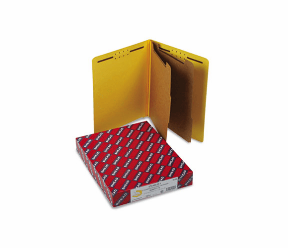 SMD26789 Pressboard End Tab Classification Folders, Letter, Six-Section, Yellow, 10/Box By SMEAD MANUFACTURING CO.