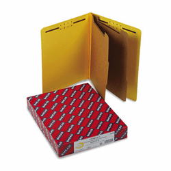 SMD26789 Pressboard End Tab Classification Folders, Letter, Six-Section, Yellow, 10/Box By SMEAD MANUFACTURING CO.