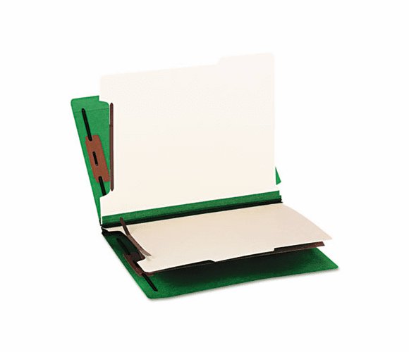 SMD26837 Colored End Tab Classification Folders, Letter, Six-Section, Green, 10/Box By SMEAD MANUFACTURING CO.