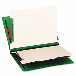 SMD26837 Colored End Tab Classification Folders, Letter, Six-Section, Green, 10/Box By SMEAD MANUFACTURING CO.