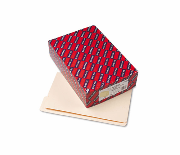 SMD27134 Folders, 1/3 Cut Assorted, Reinforced End Tab, Legal, Manila, 100/Box By SMEAD MANUFACTURING CO.