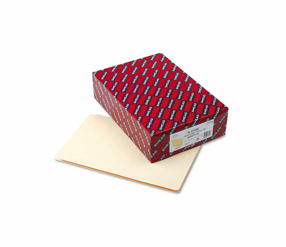 SMD27250 Folders, Straight Cut, Single-Ply Extended End Tab, Legal, Manila, 100/Box By SMEAD MANUFACTURING CO.