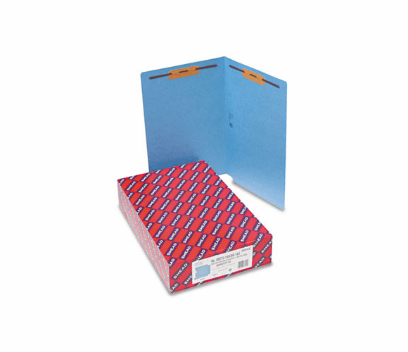SMD28040 Two-Inch Capacity Fastener Folders, Straight Tab, Legal, Blue, 50/Box By SMEAD MANUFACTURING CO.