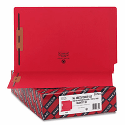 SMD28740 Two-Inch Capacity Fastener Folders, Straight Tab, Legal, Red, 50/Box By SMEAD MANUFACTURING CO.