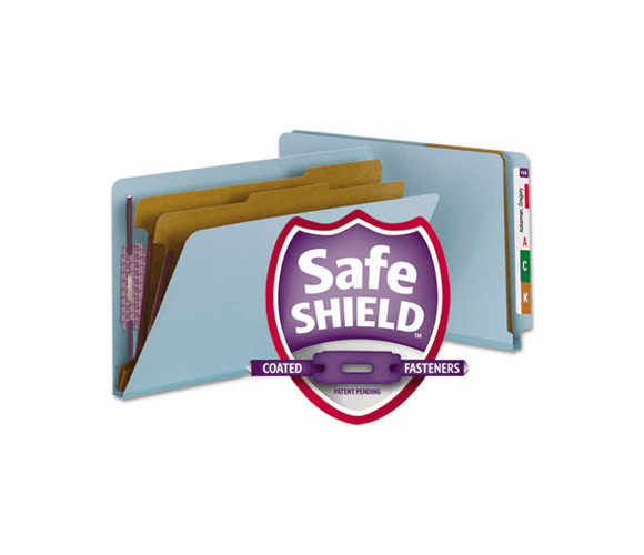 SMD29781 Pressboard End Tab Classification Folders, Legal, Six-Section, Blue, 10/Box By SMEAD MANUFACTURING CO.
