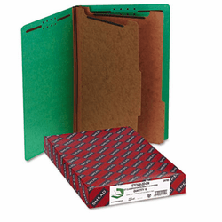SMD29785 Pressboard End Tab Classification Folders, Legal, Six-Section, Green, 10/Box By SMEAD MANUFACTURING CO.