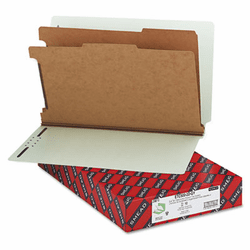 SMD29810 Pressboard End Tab Classification Folder, Legal, Six-Section, Gray-Green, 10/Box By SMEAD MANUFACTURING CO.