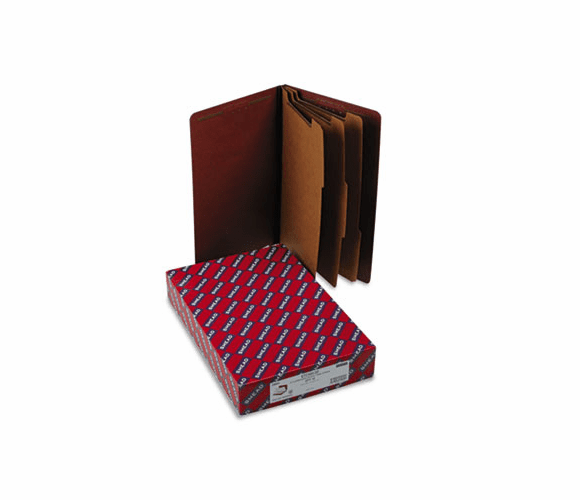 SMD29865 Pressboard End Tab Classification Folders, Legal, Eight-Section, Red, 10/Box By SMEAD MANUFACTURING CO.