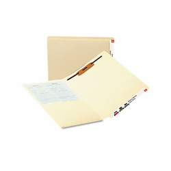 SMD34100 Reinforced End Tab Pocket Folder, Fastener, Straight Cut, Letter, Manila, 50/Box By SMEAD MANUFACTURING CO.