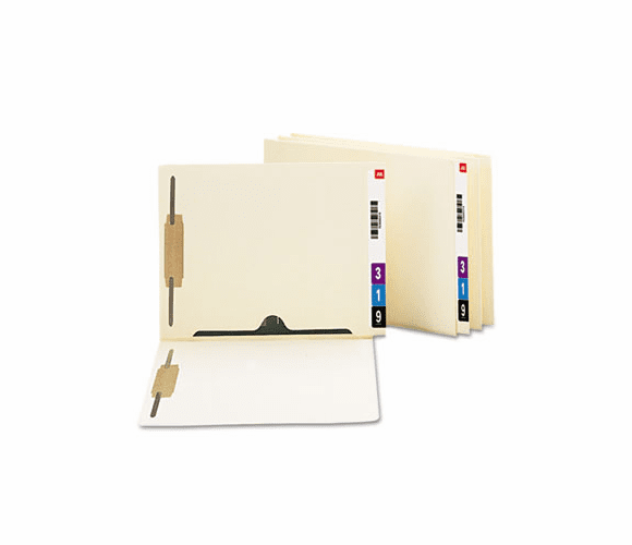 SMD34101 Reinforced End Tab Pocket Folder, Two Fasteners, Letter, Manila, 50/Box By SMEAD MANUFACTURING CO.