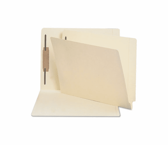 SMD34113 Antimicrobial One-Fastener End Tab Folder, Letter, 11 Point Manila, 50/Box By SMEAD MANUFACTURING CO.