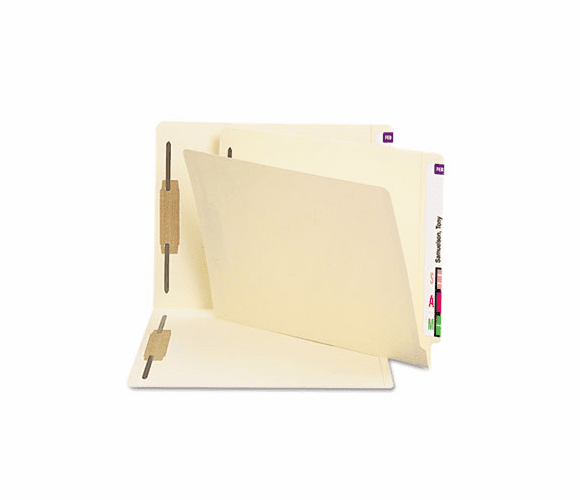SMD34116 Antimicrobial Two-Fastener End Tab Folder, Letter, 11 Point Manila, 50/Box By SMEAD MANUFACTURING CO.