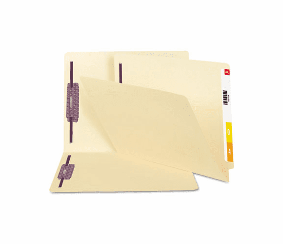 SMD34117 End Tab Folder with SafeSHIELD Fastener, Manila, Letter, Straight Cut, 50/Box By SMEAD MANUFACTURING CO.