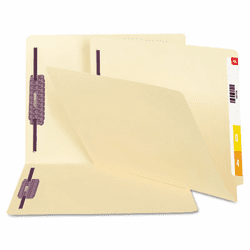 SMD34117 End Tab Folder with SafeSHIELD Fastener, Manila, Letter, Straight Cut, 50/Box By SMEAD MANUFACTURING CO.