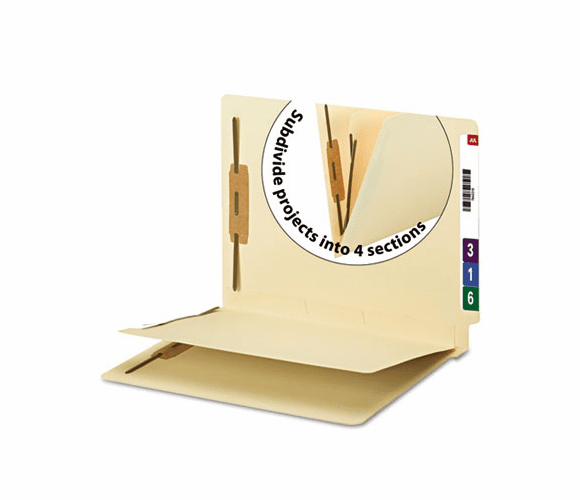 SMD34220 Manila End Tab Classification Folder, 1 divider, Straight Cut Tab, 50/BX By SMEAD MANUFACTURING CO.