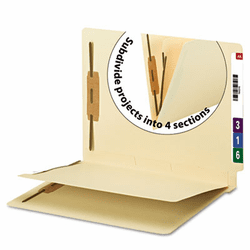 SMD34220 Manila End Tab Classification Folder, 1 divider, Straight Cut Tab, 50/BX By SMEAD MANUFACTURING CO.