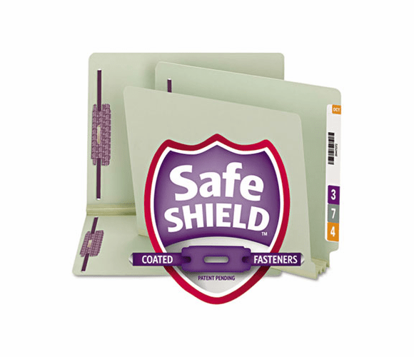 SMD34725 Three Inch Expansion Folder, Two Fasteners, End Tab, Letter, Gray Green, 25/Box By SMEAD MANUFACTURING CO.