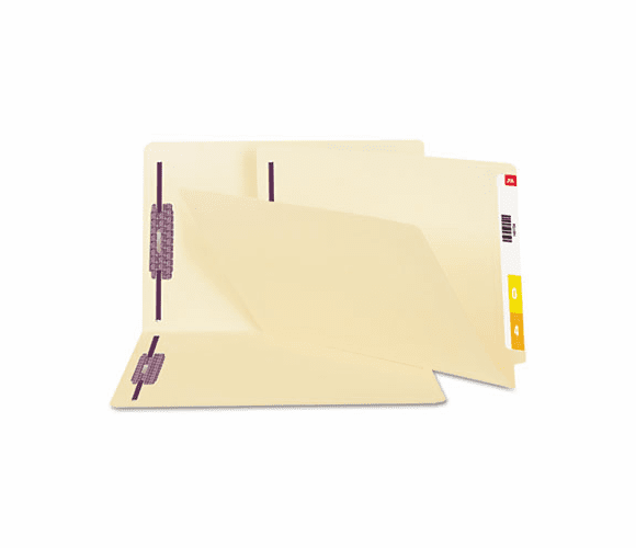 SMD37117 End Tab Folder with SafeSHIELD Fastener, Manila, Legal, Straight Tab Cut, 50/Box By SMEAD MANUFACTURING CO.