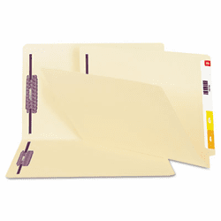 SMD37117 End Tab Folder with SafeSHIELD Fastener, Manila, Legal, Straight Tab Cut, 50/Box By SMEAD MANUFACTURING CO.