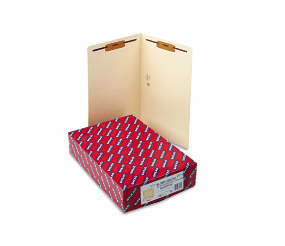 SMD37215 Heavyweight Folders, Two Fasteners, End Tab, Legal, 14 Point Manila, 50/Box By SMEAD MANUFACTURING CO.