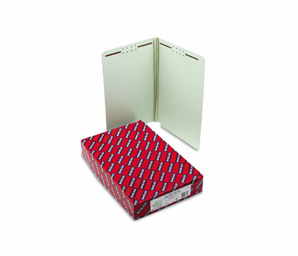 SMD37715 Two Inch Expansion Folder, Two Fasteners, End Tab, Legal, Gray Green, 25/Box By SMEAD MANUFACTURING CO.