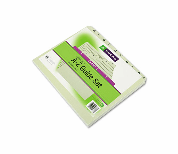 SMD50376 Recycled Top Tab File Guides, Alpha, 1/5 Tab, Pressboard, Letter, 25/Set By SMEAD MANUFACTURING CO.