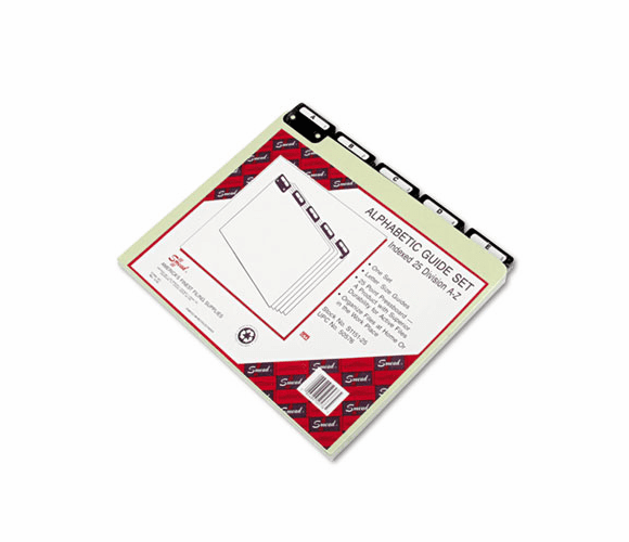 SMD50576 Green Recycled Top Tab Guides, Alpha, 1/5 Tab, Pressboard, Letter, 25/Set By SMEAD MANUFACTURING CO.