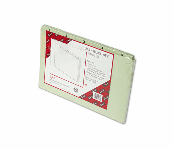 SMD52369 Recycled Top Tab Guides, Daily, 1/5 Tab, Pressboard, Legal, 31/Set By SMEAD MANUFACTURING CO.