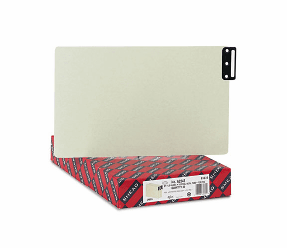 SMD63235 End Tab Guides, Blank, Vertical Metal Tabs, Pressboard, Legal, 50/Box By SMEAD MANUFACTURING CO.