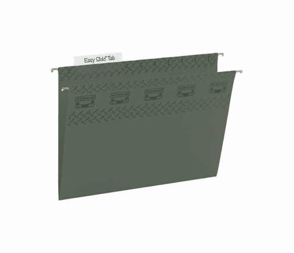 SMD64036 Tuff Hanging Folder with Easy Slide Tab, Letter, Standard Green, 20/Pack By SMEAD MANUFACTURING CO.