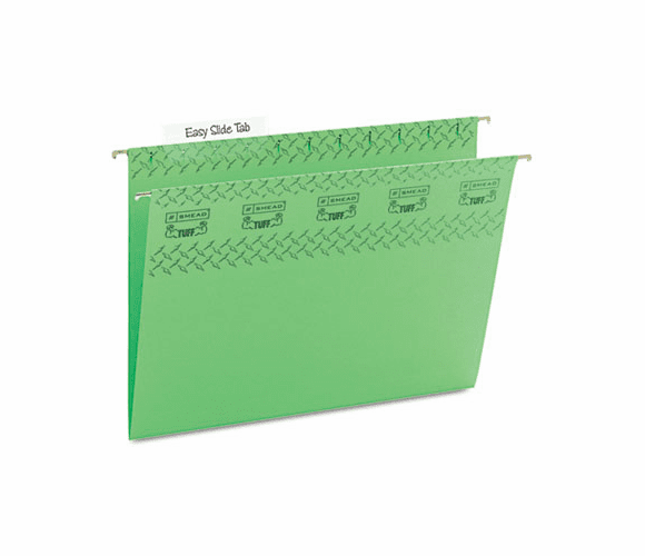 SMD64042 Tuff Hanging Folder with Easy Slide Tab, Letter, Green, 18/Pack By SMEAD MANUFACTURING CO.