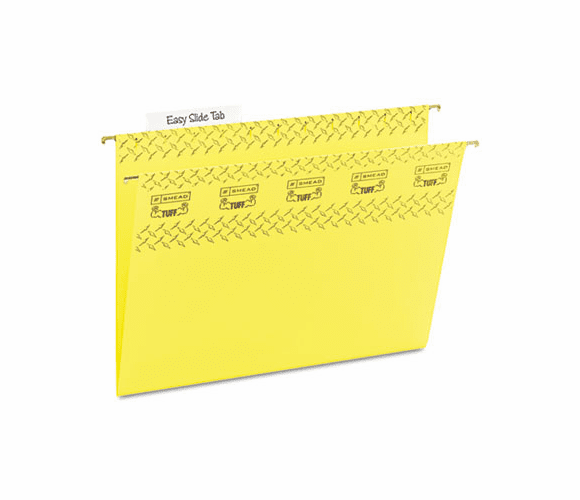 SMD64044 Tuff Hanging Folder with Easy Slide Tab, Letter, Yellow, 18/Pack By SMEAD MANUFACTURING CO.