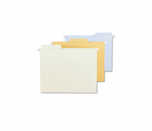 SMD64054 FasTab Hanging File Folders, Letter, Assorted Fashion, 18/Box By SMEAD MANUFACTURING CO.