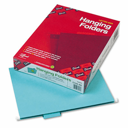 SMD64058 Hanging File Folders, 1/5 Tab, 11 Point Stock, Letter, Aqua, 25/Box By SMEAD MANUFACTURING CO.