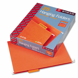 SMD64065 Hanging File Folders, 1/5 Tab, 11 Point Stock, Letter, Orange, 25/Box By SMEAD MANUFACTURING CO.