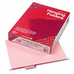 SMD64066 Hanging File Folders, 1/5 Tab, 11 Point Stock, Letter, Pink, 25/Box By SMEAD MANUFACTURING CO.