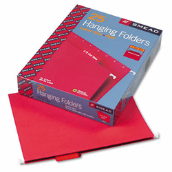 SMD64067 Hanging File Folders, 1/5 Tab, 11 Point Stock, Letter, Red, 25/Box By SMEAD MANUFACTURING CO.