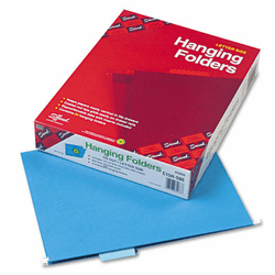 SMD64068 Hanging File Folders, 1/5 Tab, 11 Point Stock, Letter, Sky Blue, 25/Box By SMEAD MANUFACTURING CO.
