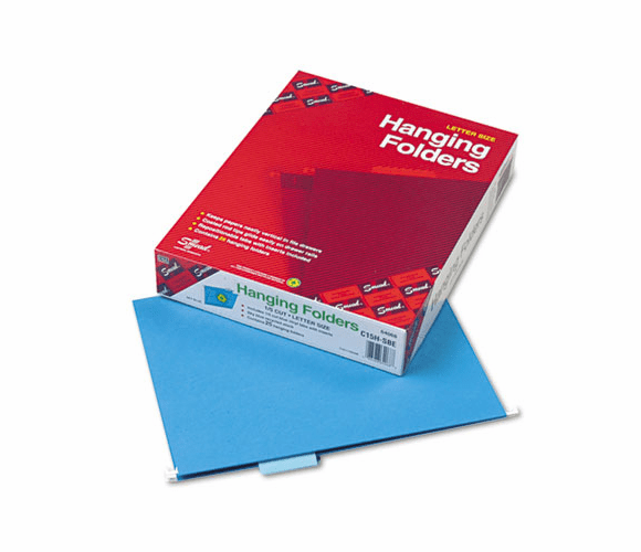 SMD64068 Hanging File Folders, 1/5 Tab, 11 Point Stock, Letter, Sky Blue, 25/Box By SMEAD MANUFACTURING CO.