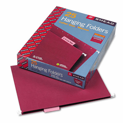 SMD64073 Hanging File Folders, 1/5 Tab, 11 Point Stock, Letter, Maroon, 25/Box By SMEAD MANUFACTURING CO.