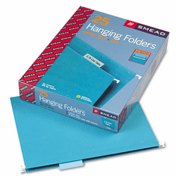 SMD64074 Hanging File Folders, 1/5 Tab, 11 Point Stock, Letter, Teal, 25/Box By SMEAD MANUFACTURING CO.