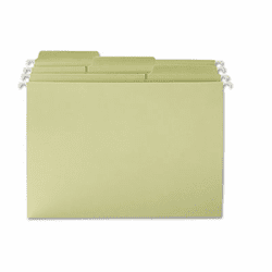 SMD64082 FasTab Hanging File Folders, 1/3 Tab, Letter, Moss Green, 20/Box By SMEAD MANUFACTURING CO.