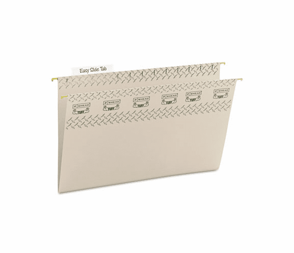 SMD64093 Tuff Hanging Folder with Easy Slide Tab, Legal, Steel Gray, 18/Pack By SMEAD MANUFACTURING CO.